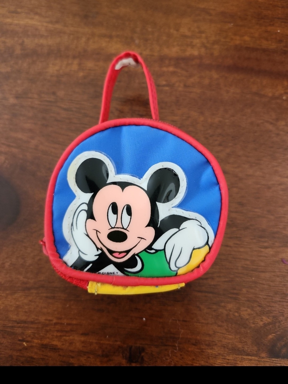 Vintage 90s Mickey Mouse mini pouch bag coin purse pacifier holder zipper close